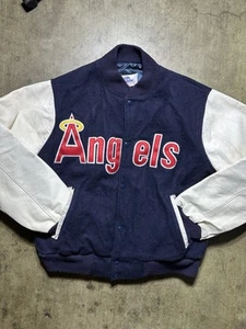 Giacca letterman media vintage anni 80 linea gesso California Angels rara MLB sport - Foto 1 di 18
