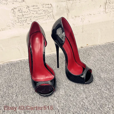 16 cm High Heels Peeptoe Sandalen Damen Pumps seitlich flach Fetisch Unisex Bett - Bild 1 von 4