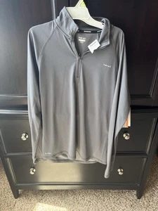 Men’s New With Tags Hind Running 1/4 Zip Gray Pinstripe Pullover Size Small - Picture 1 of 7