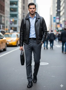 Men’s Genuine Lambskin Leather Bomber Jacket Handmade Biker Style Flight Motorcy - Bild 1 von 7