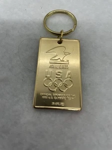 Vintage 1992 Olympics Keychain Goldtone USPS - Picture 1 of 4