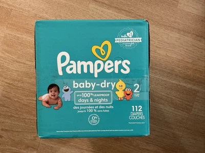 Pañales desechables Pampers Baby Dry, tamaño 2, 112 unidades Foto 1 de 4