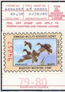 Estampilla de pato D2K Tennessee 1979 $5,30 - Imagen 1 de 1