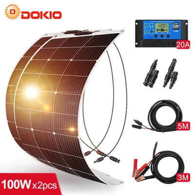 Dokio Solarpanel 200W Flexibles Solarmodul - Camping,Off-Grid & Mobile Nutzung