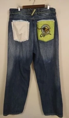 COOGI Jeans Embroidered Baggy Y2K 90s Hip Hop Patch EUC Mens size 38x34  - Image 1 of 4