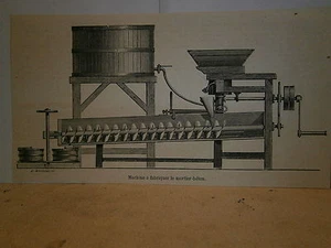 Gravure 19° Machine à fabriquer le béton - Imagen 1 de 1