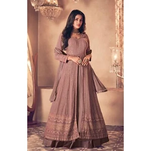 New Indian Pakistani Style Heavy Anarkali Outfits Designer Salwar Kameez Dresses - Picture 1 of 26