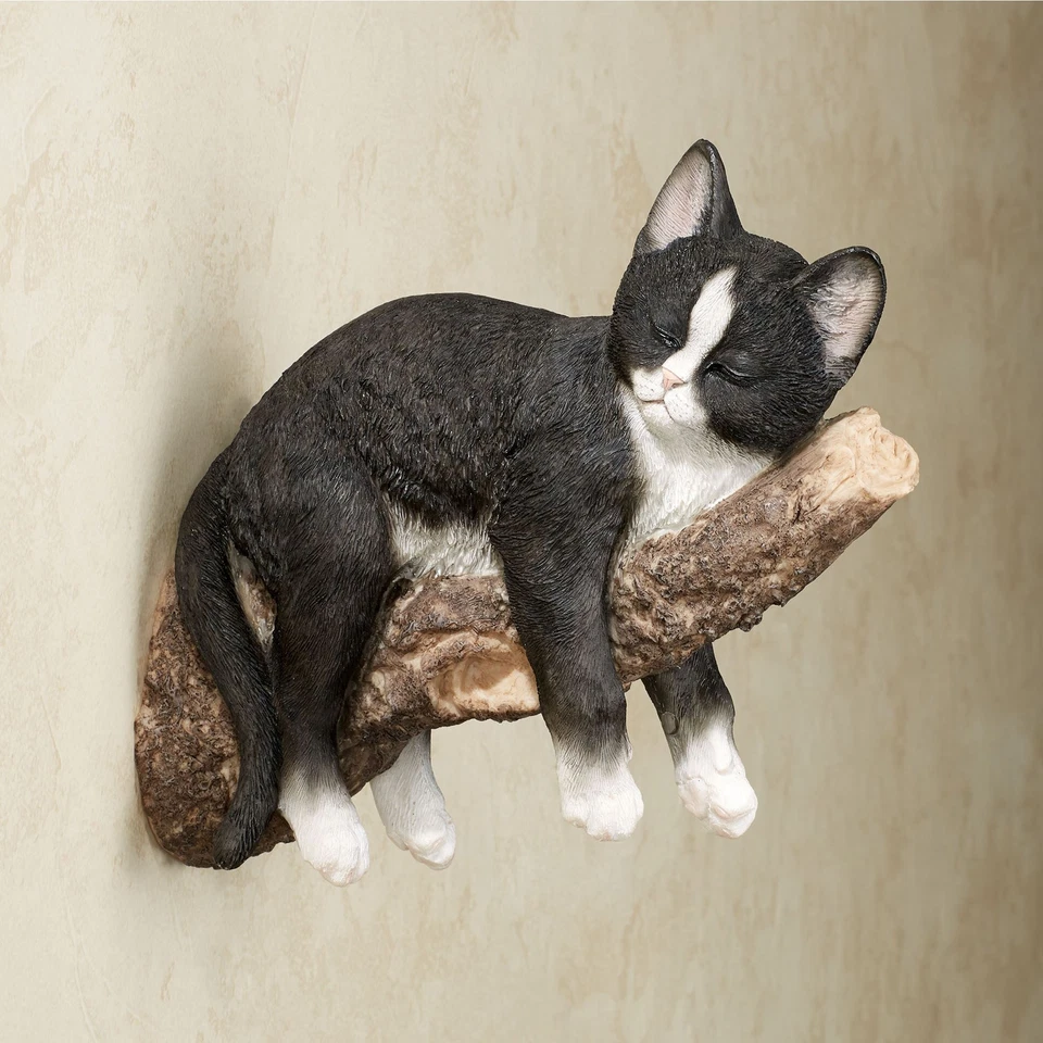 Catnap Cat Resting on Branch Wall Sculpture Accent Decor - Image 1 of 1