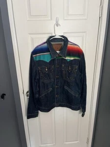 True Religion Johnny Baja Western Front Denim Jacket Men's Size L Tag XXXL - Picture 1 of 8