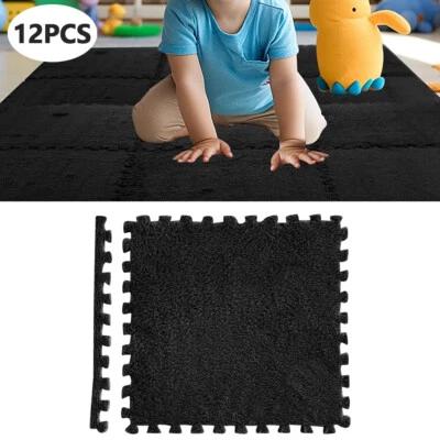 12pcs Foam Floor Puzzle Exercise Mat Black Interlocking EVA Tiles Non-slip mat - Image 1 of 4