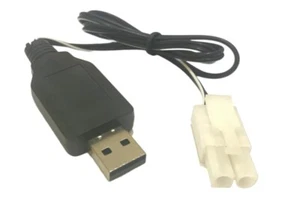 RC Battery Adapter Charger 9.6V Connector USB Charging Wire Plug 4.8 7.2V - Picture 1 of 8