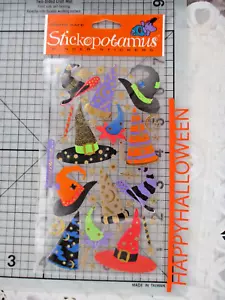 STICKOPOTAMUS HALLOWEEN STICKERS ~ WITCH AND WIZARD HATS - Picture 1 of 2