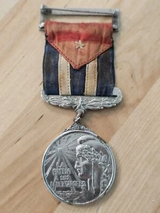 VINTAGE SILVER VETERANS LIBERTADORES SPANISH AMERICAN WAR 1898 ORDER MEDAL - Picture 1 of 2