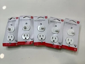 5 New GE Wall Switch and Outlet Combo, White 59797 - Picture 1 of 2