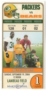 2004 GREEN BAY PACKERS vs CHICAGO BEARS ticket stub BRETT FAVRE cut 9/19/04 - Picture 1 of 2
