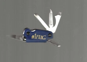 1990's AFLAC Folding Knife Trim Trio Blade Opener File Clipper Bassett 95 USA - Picture 1 of 2