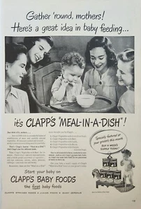 1947 Clapps Baby Food anuncio vintage reunir madres redondas - Imagen 1 de 1