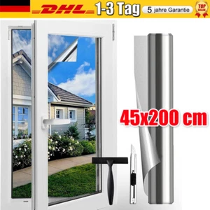 UV Folie Hitzeschutz Selbsthaftend Spiegelfolie Fenster Sonnenschutzfolie Silber - Bild 1 von 22