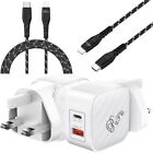 Fast Charging Cable USB-C & 45W PD Plug Travel Adapter For Apple iPhone Samsung