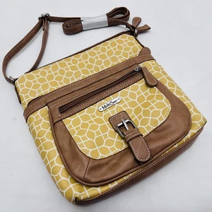 NWOT Multi Sac M Crossbody Purse Multiple Pockets Yellow Tan 7 pockets 1 hidden - Picture 1 of 8