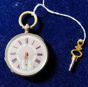 Antique pocket watch, circa 1900, mechanism works - Picture 1 of 11