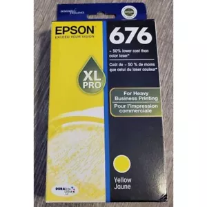 Nuevo cartucho de tinta amarillo Epson 676XL WorkForce Pro WP-4020 4630 4530 caducado 17/05 - Imagen 1 de 3