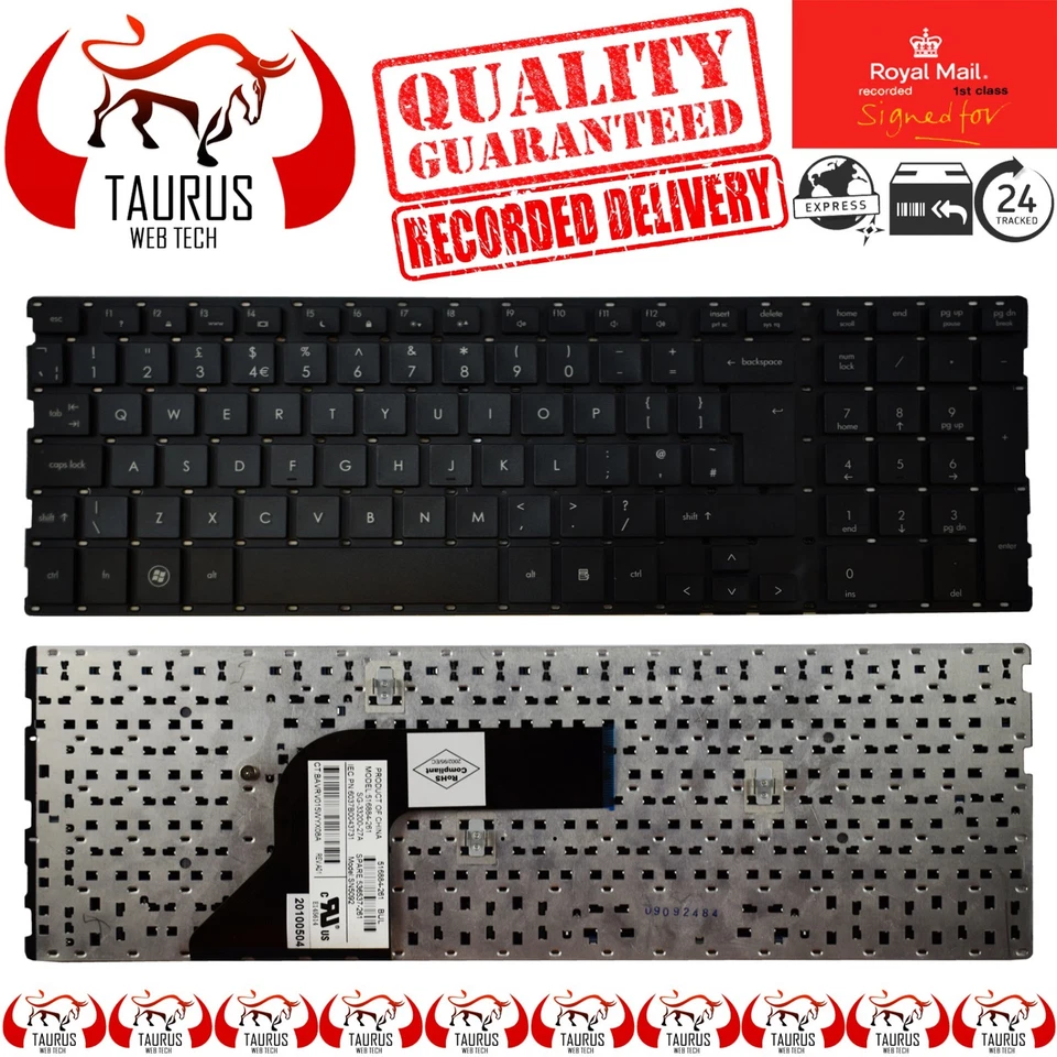 HP Probook 4510s 4515s  4710s MP-08J16GB-93 UK LAP Keyboard 516-884-031 FREE P&P - Image 1 of 3
