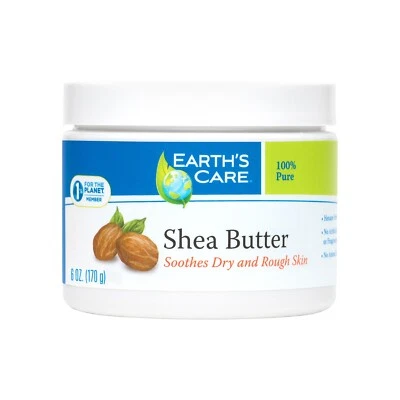 Manteca de karité pura Earth's Care, sin hexano, sin colorantes ni fragancias, 6 OZ. Foto 1 de 4