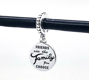 NEW Authentic PANDORA 925 Ale Silver Friends are Family Charm Pendant 798124EN16 - Picture 1 of 8
