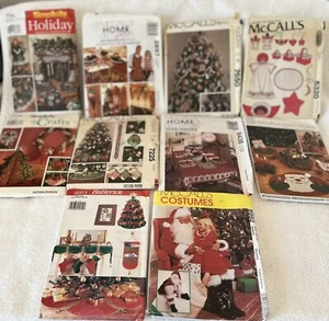 Lot of 12 VTG CHRISTMAS Sewing Patterns UNCUT Decor Crafts Santa Costume + MORE - Picture 1 of 13