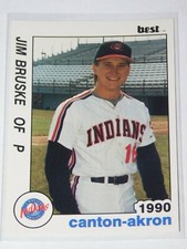1990 BEST CANTON-AKRON INDIANS JIM BRUSKE CARD #18