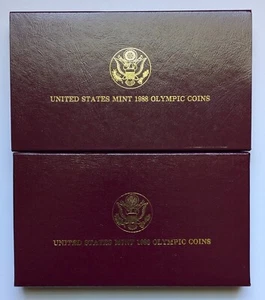 US Olympic Commem. 1988 Proof Silver $1 and Gold $5 w/Boxes and CofA - Picture 1 of 4