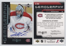2006-07 Upper Deck Black Diamond Gemography David Aebischer #G-DA Auto