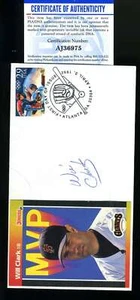Will Clark PSA DNA Coa Signed FDC Cache With 1989 Donruss Autograph - Picture 1 of 2