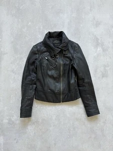 Vintage Allsaints Belvedere Women Leather Biker Bomber Jacket - Picture 1 of 15