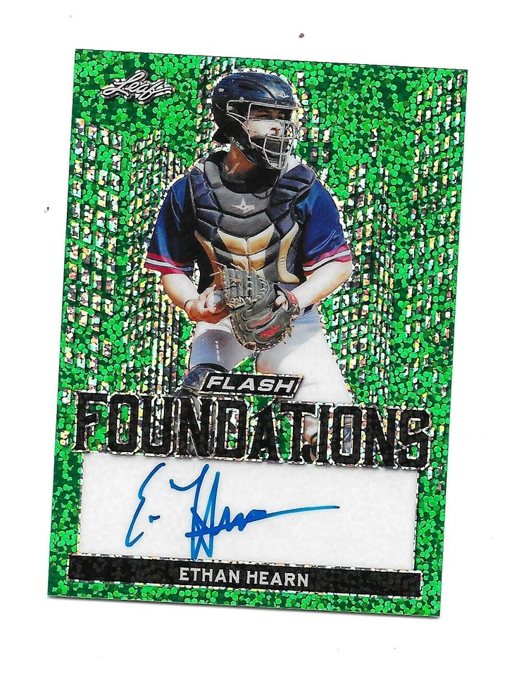 2019 Leaf Metal Flash Auto Green RC Ethan Hearn ON CARD Chicago Cubs #8/15 HOT! - Image 1 of 1