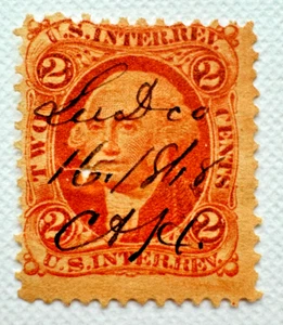 ⭐🦄 Scott R135 Primera Edición 2¢ Sello Naranja Ingresos - George Washington, Guerra Civil - Imagen 1 de 4