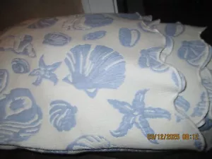 Copriletto smerlato MATELESSE conchiglia bianca blu con federe - Foto 1 di 5