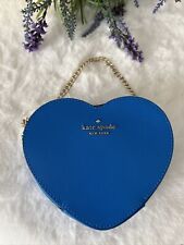 New Kate Spade Love Shack Mini Heart Crossbody Bag Pride Blue Summer Night
