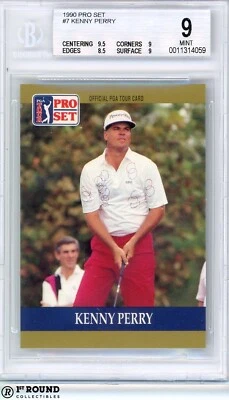 Kenny Perry RC BGS 9: 1990 Pro Set Golf Rookie Card Highest Subgrades #7 POP 4 - Image 1 of 3