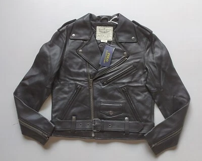 Chaqueta de motociclista de cuero para mujer Polo Ralph Lauren envío a todo el mundo FTP-0710 Foto 1 de 4