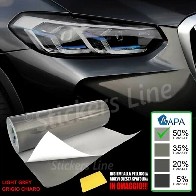 Pellicola oscuramento fari fanali APA TL/92.2-FP CHIARA 50% auto moto cm 50x100