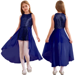 Kids Girls Leotard Vestido Dresses Prom Jumpsuit Shows Rompers Church Dress - Picture 1 of 98