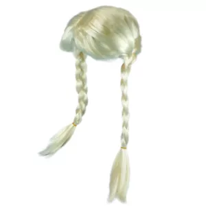 Blonde Inga Perücke Halloween Kostüm Theater Accessoire Haarteil mit Zöpfen klein - Bild 1 von 6