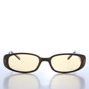 90s Mod Rectangular Sunglass Orange Lens - Landis - Picture 1 of 3