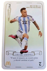 Tarjeta de fútbol Panini McDonald's Argentina #2 Lautaro Martínez campeón de la Copa Mundial de la FIFA - Imagen 1 de 2