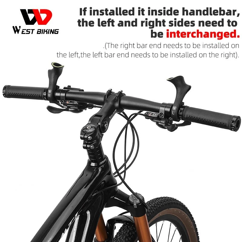 WEST BIKING MTB Bike Handlebar Handle Bar Ends Ergonomic Bicycle Bar Ends 22.2mm - Изображение 1 из 4