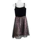 Vintage ABS Evening Dress Velvet Bodice Lace Skirt Whimsigoth Silk Nylon Size 8