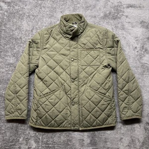 J Crew Field Jacket Youth Boys Large Green Quilted Full Zip Outdoors Hiking - Picture 1 of 13