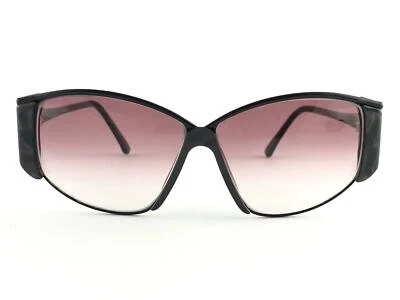 NEW VINTAGE GUCCI OVERSIZED 2308 CAT EYED BLACK FRAME 1980'S ITALY SUNGLASSES - Image 1 of 4